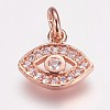 Brass Micro Pave Cubic Zirconia Charms ZIRC-G087-30-2