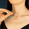 Natural Malachite Twist Star Pendant Necklace with Rhinestone NO6391-2-2