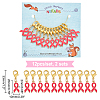 12Pcs Alloy Enamel Breast Cancer Awareness Ribbon Charm Locking Stitch Markers HJEW-PH01685-2
