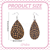 4 Pairs Artificial Leather Teardrop with Leopard Print Dangle Earrings EJEW-UN0002-92B-3