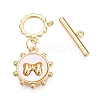 Brass Toggle Clasps KK-N254-158G-1