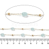 Natural Dyed Jade & 304 Stainless Steel Beads Link Chains CHS-K021-08B-04-3