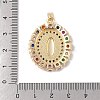 Brass Cubic Zirconia Pendants KK-Z050-30G-02-3