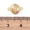 Brass Micro Pave Clear Cubic Zirconia Magnetic Clasps KK-P291-03G-3