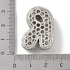 Rack Plating Brass Micro Pave Clear Cubic Zirconia Pendants ZIRC-U002-P-R-3