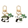 Panda Alloy Enamel Pendant Decorations HJEW-YW00020-01-2