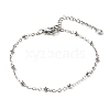 304 Stainless Steel Paperclip & Satellite Chains Bracelet Set X-BJEW-JB06524-2