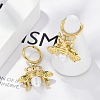 304 Stainless Steel ABS Imitation Pearl Hoop Earrings EJEW-M070-19G-5