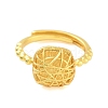 Square Brass Adjustable Rings for Women RJEW-L120-012G-2