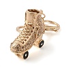 Golden Zinc Alloy with Rhinestone Ice Skates Keychain DIY-B075-01G-03-2