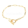 Unisex PVD Vacuum Plating 304 Stainless Steel Paperclip Chain Bracelets BJEW-H541-04A-G-1