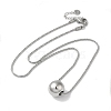 Non-Tarnish 304 Stainless Steel Round Pendant Necklaces NJEW-I126-08P-2