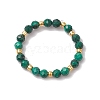 Natural Malachite Beaded Stretch Rings for Women RJEW-JR00868-10-2