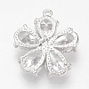Brass Cubic Zirconia Pendants X-ZIRC-Q002-120P-2
