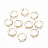 Brass Micro Pave Cubic Zirconia Huggie Hoop Earring Findings KK-T063-013-NF-2