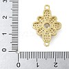 Rack Plating Brass Clear Cubic Zirconia Flower Connector Charms KK-A234-071G-3