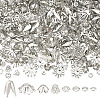 8 Styles Iron Bead Caps IFIN-ME0001-25-1