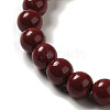 6mm Round Cinnabar Mala Stretch Bracelets BJEW-B080-28B-10-3