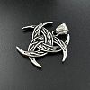 Viking Men's Triple Horn of Odin 304 Stainless Steel Pendant Necklaces FR0632-2