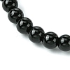 2Pcs 2 Colors Halloween Theme 8.5mm Round Synthetic Black Stone Beaded Stretch Bracelet Sets BJEW-JB10882-5