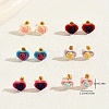 Elegant Rose Flower Stainless Steel Stud Earring Sets EB3034-6