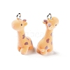 Animal Shape Flocky Resin Pendants RESI-Q229-01J-2