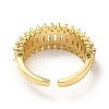 Brass Cubic Zirconia Cuff Ring KK-H433-02G-2