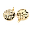 Brass Pave Clear Cubic Zirconia Pendants KK-L275-05G-2