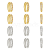  12Pcs 2 Colors Brass Micro Pave Clear Cubic Zirconia Snap on Bails ZIRC-NB0002-08-2