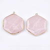 Natural Rose Quartz Pendants G-T112-19F-2