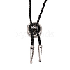 Flat Round with Egypt Pharaoh Laria Necklace for Men Women NJEW-WH0011-06AS-3