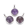 Natural Amethyst Pendants G-L512-B03-1