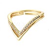 Adjustable Brass Micro Pave Clear Cubic Zirconia Finger Rings RJEW-S044-140-NF-4