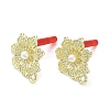 Rack Plating Alloy Flower Stud Earrings Finding EJEW-B030-07G-1