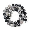 Natural Black Netstone Beads Strands G-G182-B32-03-3