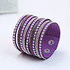 9-row Suede Cord & Rhinestone & Alloy Rivet Wrap Bracelets WG9BE7D-02-1