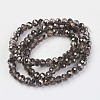 Electroplate Transparent Glass Beads Strands EGLA-A034-T6mm-P14-2