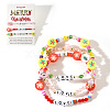 3Pcs Christmas Theme Handmade Polymer Clay & Glass Bicone Beads Stretch Bracelet Sets QY3550-11-1