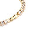 Brass Pave Clear Cubic Zirconia Teardrop Link Bracelets BJEW-YWC0002-08G-3