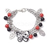 Halloween Theme 304 Stainless Steel Figaro Chains Multi-strand Bracelets BJEW-JB12094-01-2