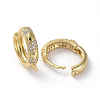 Brass Micro Pave Cubic Zirconia Huggie Hoop Earring Findings ZIRC-G158-09G-2