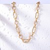 Imitation Pearl Sun & Oval Boho Link Chain Necklaces JN1131A-3