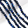Electroplate Opaque Solid Color Glass Beads Strands X1-EGLA-A034-P4mm-L22-4