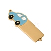 304 Stainless Steel Light Sky Blue Enamel Vehicle Connector Charms STAS-P377-13G-C-2