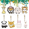 8Pcs Animals DIY Diamond Painting Keychain Kit PW-WG43227-01-2