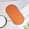 PU Leather Oval Long Bottom for Knitting Bag FIND-WH0032-01B-5