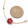 Glass Daisy Flower Beaded Necklace NJEW-JN04741-3