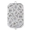 Rack Plating Brass Micro Pave Clear Cubic Zirconia Rectangle Connector Charms KK-A234-035P-02-1