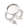 Hammered 304 Stainless Steel Cuff Ring Components SA-CBAC0DF-02D-P-1