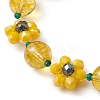 Flower Natural Quartz Crystal Beaded Stretch Bracelets for Women BJEW-TA00555-3